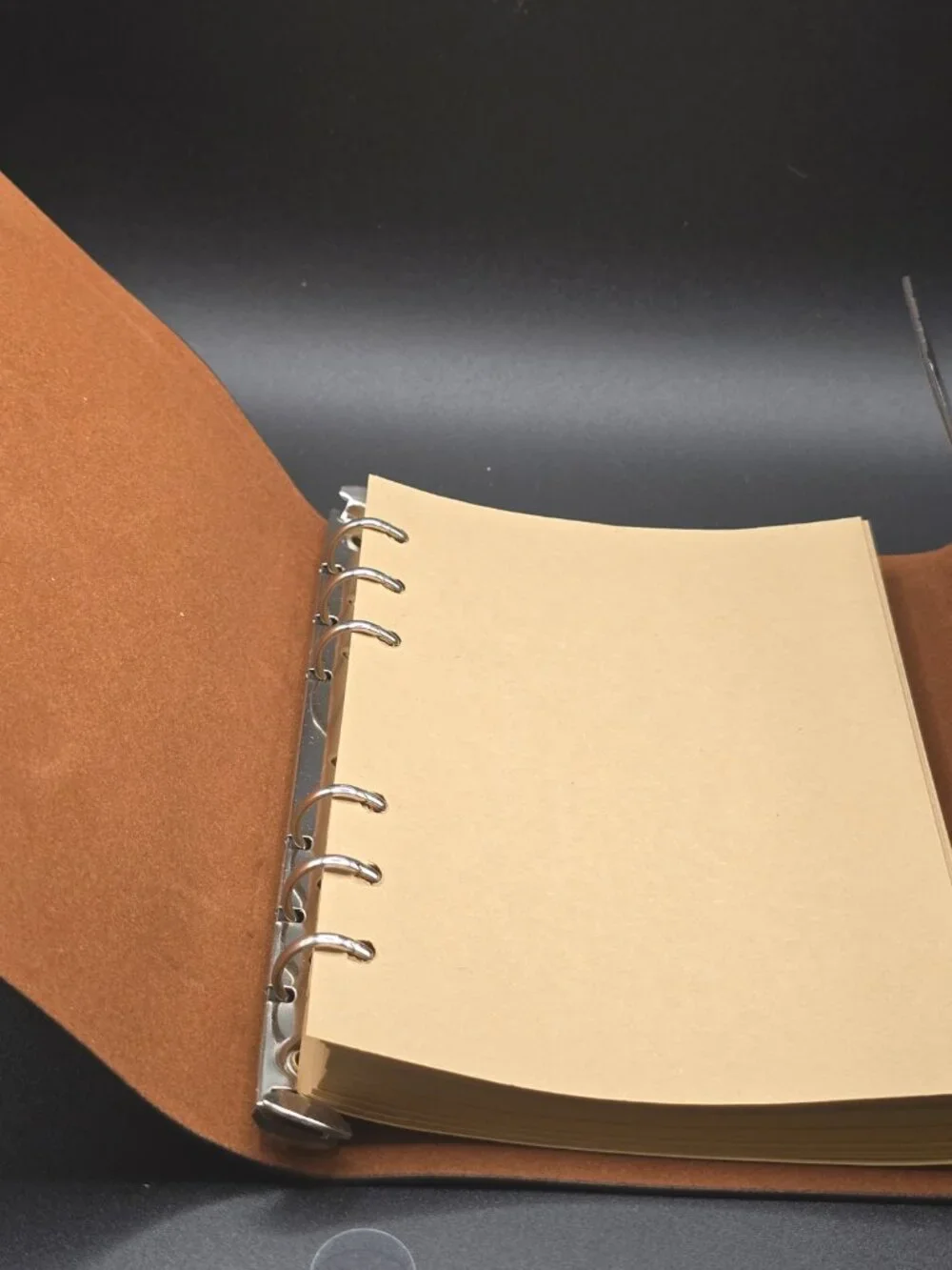 Dark Brown Faux Leather Journal | Rose Quartz Star, Clear Quartz & Amethyst